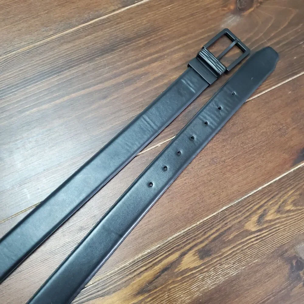 Kenneth Cole Reaction Belt Mens 38-40 L Black Faux Leather 1.25